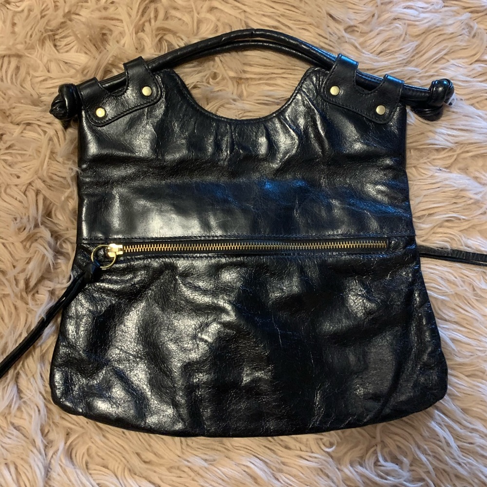 Black Patent Leather Handbag
